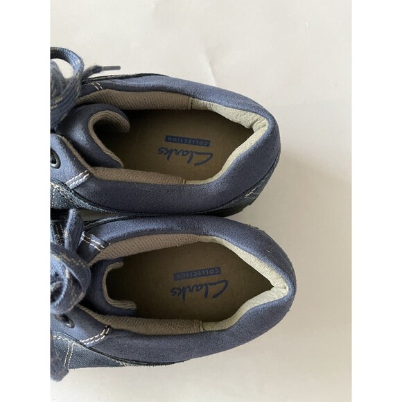 Clarks Collection Women's Leather Sneakers Blue Size 6M - Picture 4 of 8